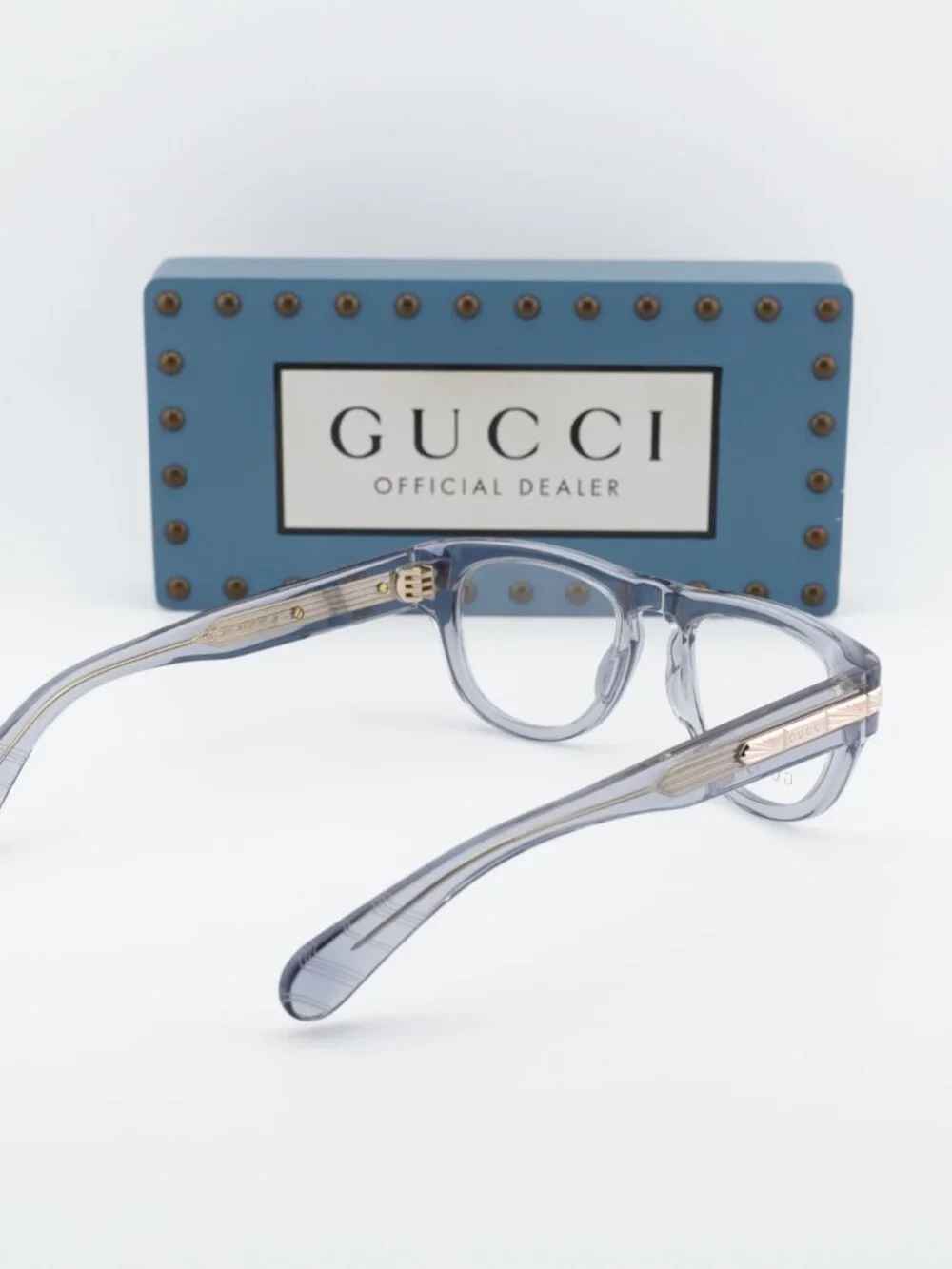 Gucci GG1519O 003 Oval Eyeglasses - Shiny Transparent Grey 51mm